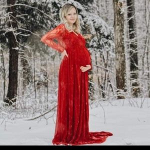 Lace Silk Maternity Dress